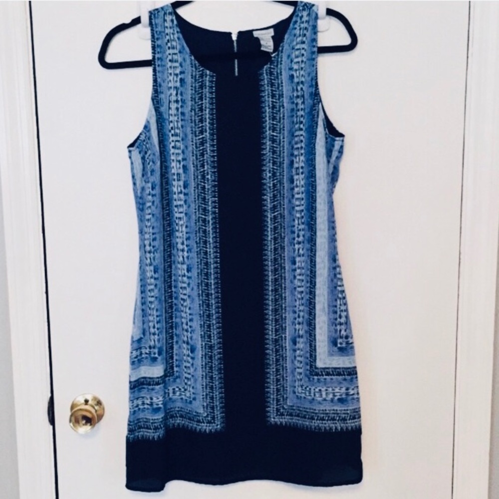 Paraphrase Blue Sleeveless Shift/Cocktail Dress